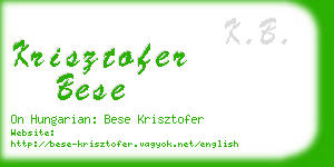 krisztofer bese business card